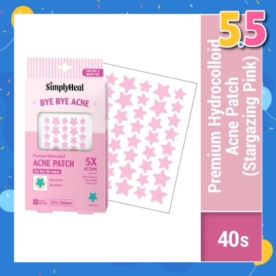 SIMPLYHEAL Stargazing Pink Premium Hydrocolloid Acne Patch (For Day & Night & 0.01cm Ultra-Thin) 40s