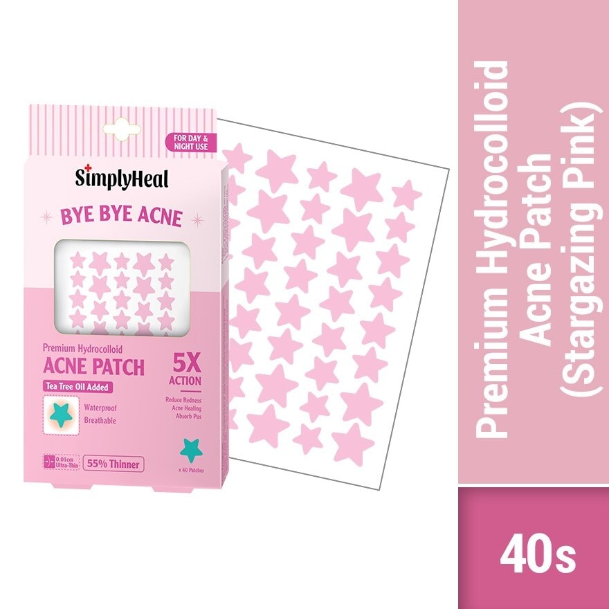 Stargazing Pink Premium Hydrocolloid Acne Patch (For Day & Night & 0.01cm Ultra-Thin) 40s