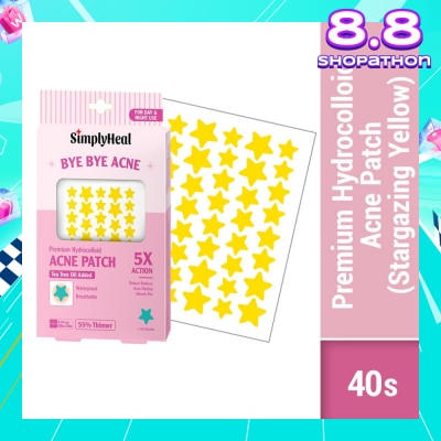 SIMPLYHEAL Stargazing Yellow Premium Hydrocolloid Acne Patch (For Day & Night & 0.01cm Ultra-Thin) 40s