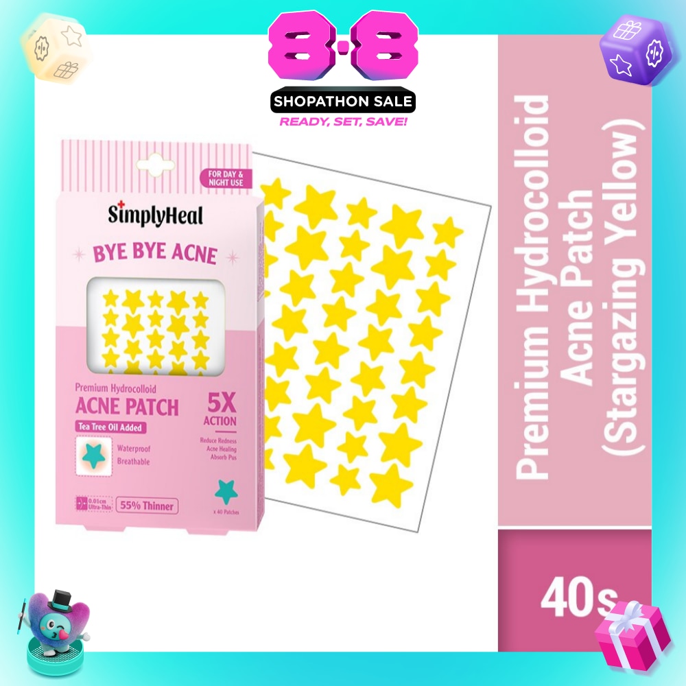 Stargazing Yellow Premium Hydrocolloid Acne Patch (For Day & Night & 0.01cm Ultra-Thin) 40s (Expiry: Mar`2027)