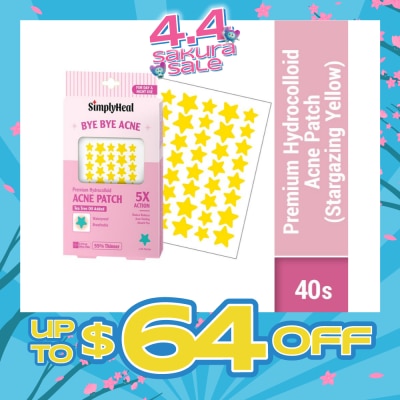 SIMPLYHEAL - Stargazing Yellow Premium Hydrocolloid Acne Patch (For Day & Night & 0.01cm Ultra-Thin) 40s