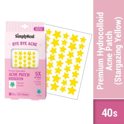 SIMPLYHEAL Stargazing Yellow Premium Hydrocolloid Acne Patch (For Day & Night & 0.01cm Ultra-Thin) 40s