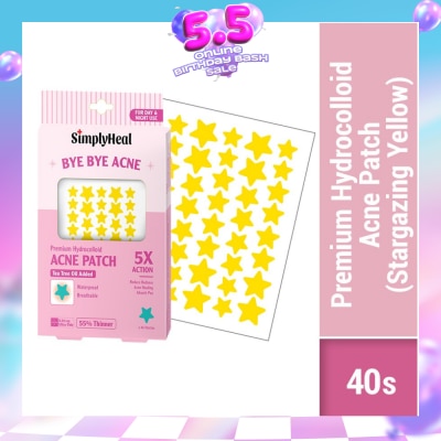 SIMPLYHEAL - Stargazing Yellow Premium Hydrocolloid Acne Patch (For Day & Night & 0.01cm Ultra-Thin) 40s (Expiry: Mar`2027)
