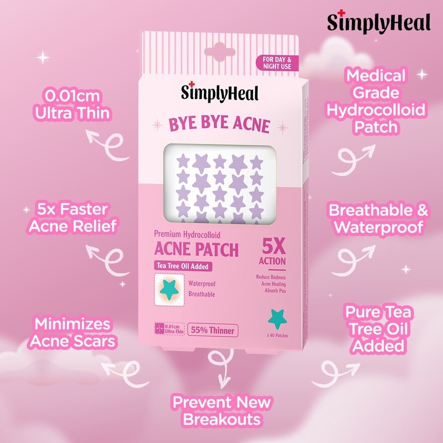 Stargazing Purple Premium Hydrocolloid Acne Patch (For Day & Night & 0.01cm Ultra-Thin) 40s