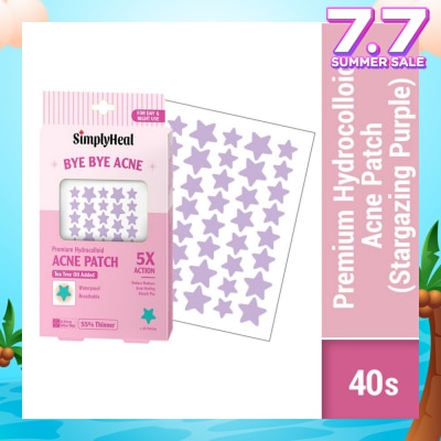 SIMPLYHEAL Stargazing Purple Premium Hydrocolloid Acne Patch (For Day & Night & 0.01cm Ultra-Thin) 40s