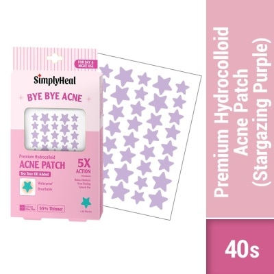 SIMPLYHEAL Stargazing Purple Premium Hydrocolloid Acne Patch (For Day & Night & 0.01cm Ultra-Thin) 40s