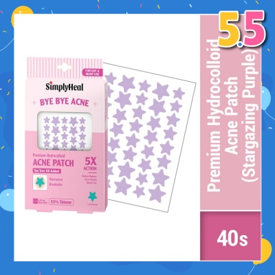 SIMPLYHEAL Stargazing Purple Premium Hydrocolloid Acne Patch (For Day & Night & 0.01cm Ultra-Thin) 40s