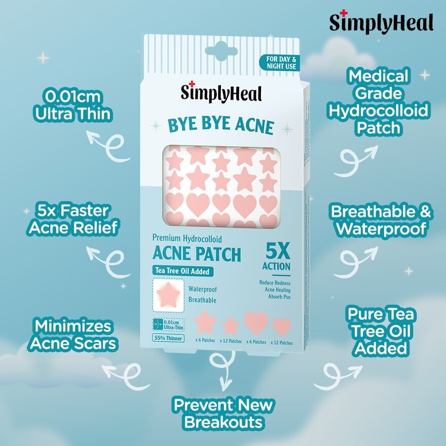 Lovely Stars Premium Hydrocolloid Acne Patch (For Day & Night & 0.01cm Ultra-Thin) 36s