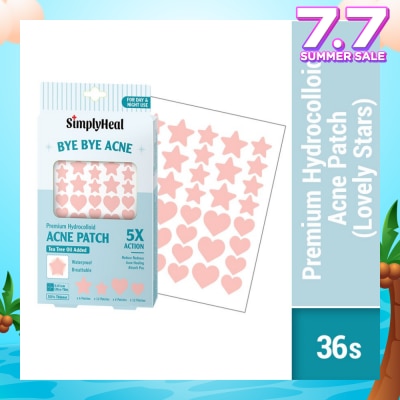 SIMPLYHEAL Lovely Stars Premium Hydrocolloid Acne Patch (For Day & Night & 0.01cm Ultra-Thin) 36s