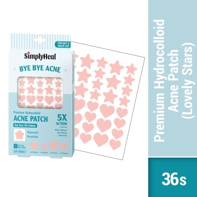 SIMPLYHEAL Lovely Stars Premium Hydrocolloid Acne Patch (For Day & Night & 0.01cm Ultra-Thin) 36s