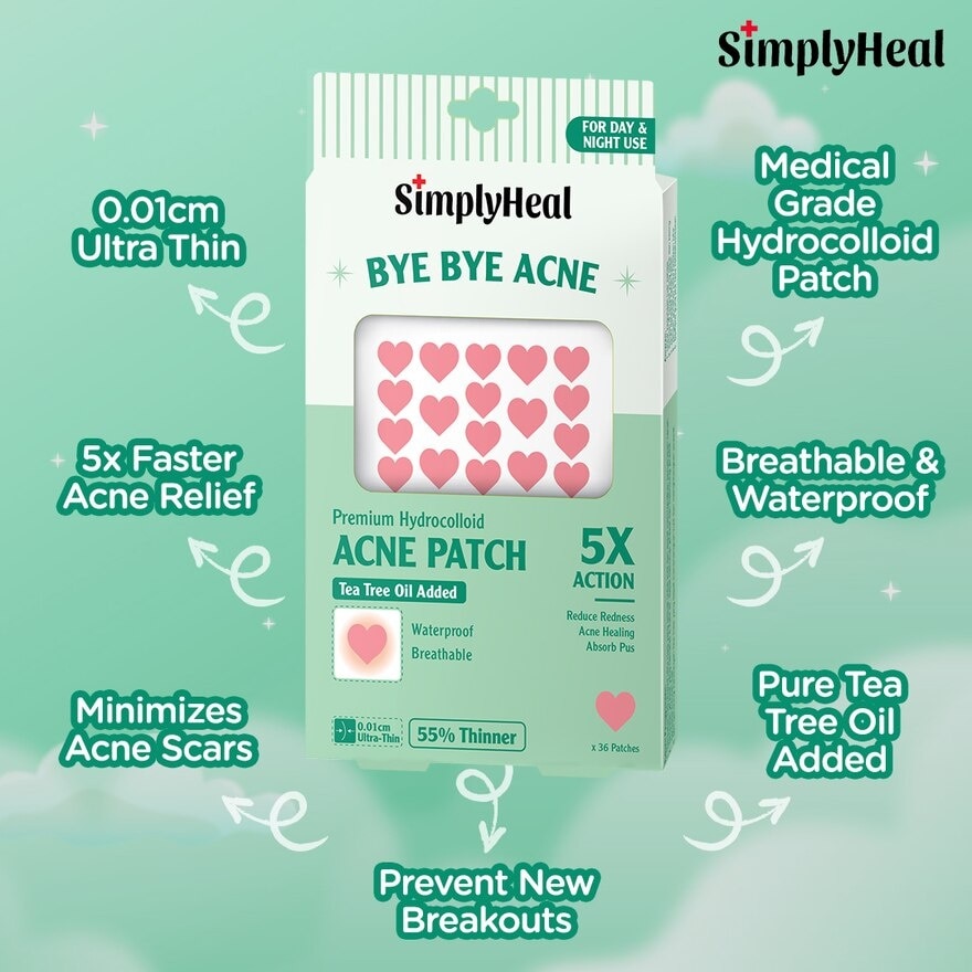 Love In The Air Premium Hydrocolloid Acne Patch (For Day & Night & 0.01cm Ultra-Thin) 36s