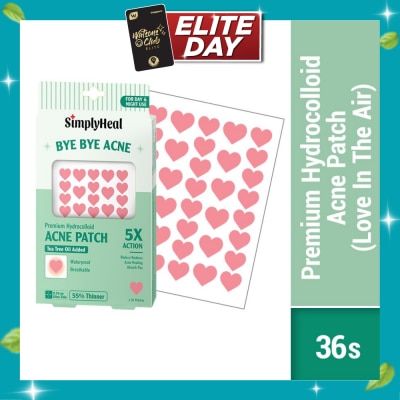 SIMPLYHEAL Love In The Air Premium Hydrocolloid Acne Patch (For Day & Night & 0.01cm Ultra Thin) 36s (Expiry: Mar`2027) image