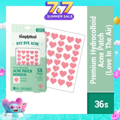 SIMPLYHEAL - Love In The Air Premium Hydrocolloid Acne Patch (For Day & Night & 0.01cm Ultra-Thin) 36s (Expiry: Mar`2027)