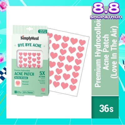 SIMPLYHEAL Love In The Air Premium Hydrocolloid Acne Patch (For Day & Night & 0.01cm Ultra-Thin) 36s