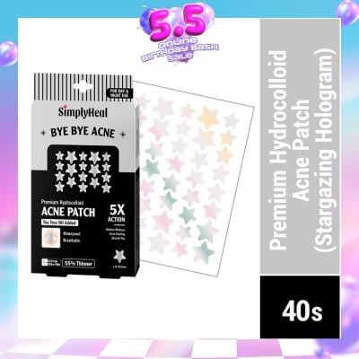 SIMPLYHEAL - Stargazing Hologram Premium Hydrocolloid Acne Patch (For Day & Night & 0.01cm Ultra-Thin) 40s