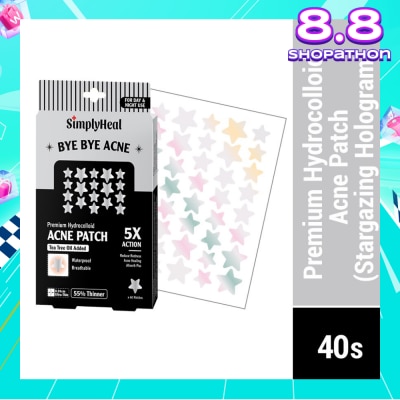 SIMPLYHEAL Stargazing Hologram Premium Hydrocolloid Acne Patch (For Day & Night & 0.01cm Ultra-Thin) 40s