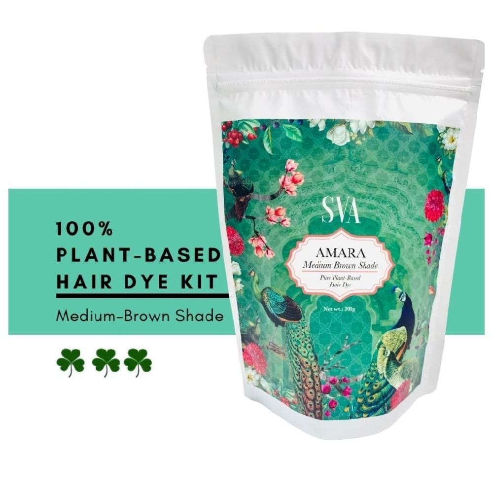 Amara Plant-Based Hair Dye Kit - Medium Brown Shade 200g