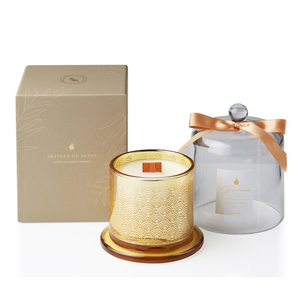 Jasmine Lily Glass Dome Candle 300g