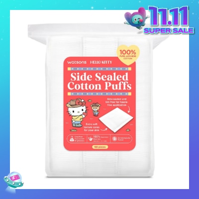 WATSONS Hello Kitty Side Sealed Cotton Puff (100% Pure Japanese Cotton) 189s