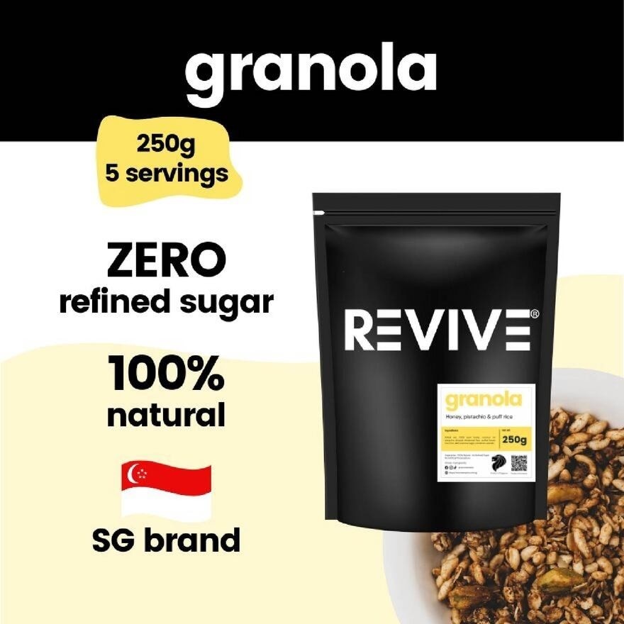 Granola Honey + Pistachio + Puff Rice Granola (Zero Refined Sugar + 100% Natural) 250g