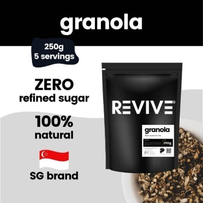 REVIVE Granola Black Sesame & Chia Granola (Zero Refined Sugar + 100% Natural) 250g