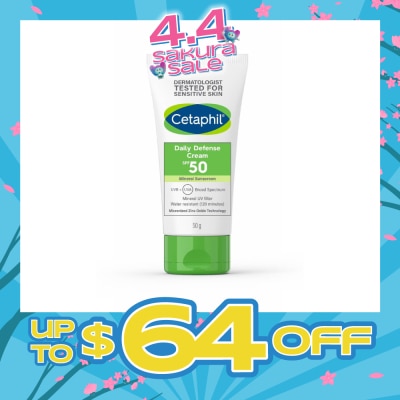 CETAPHIL - Daily Defense Cream SPF50 Mineral Sunscreen (Water Resistant) 50g