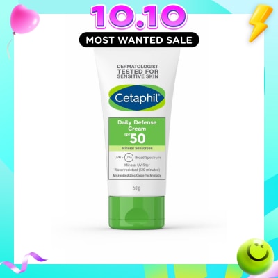 CETAPHIL Daily Defense Cream SPF50 Mineral Sunscreen (Water Resistant) 50g image