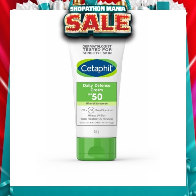 CETAPHIL - Daily Defense Cream SPF50 Mineral Sunscreen (Water Resistant) 50g
