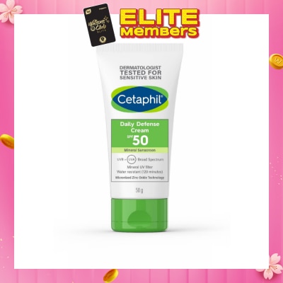 CETAPHIL Daily Defense Cream SPF50 Mineral Sunscreen (Water Resistant) 50g