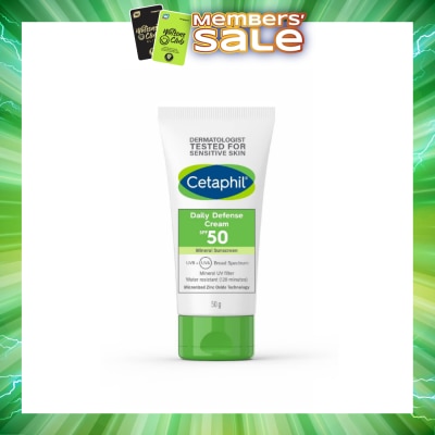 CETAPHIL - Daily Defense Cream SPF50 Mineral Sunscreen (Water Resistant) 50g