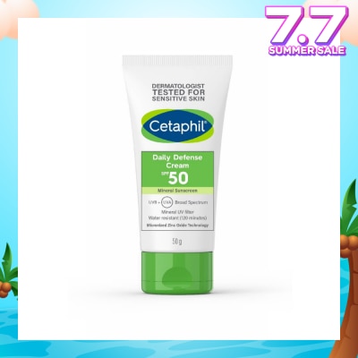 CETAPHIL Daily Defense Cream SPF50 Mineral Sunscreen (Water Resistant) 50g