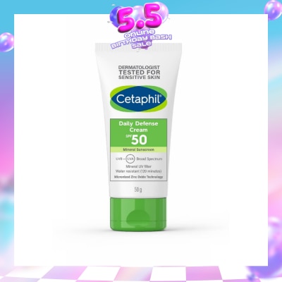 CETAPHIL - Daily Defense Cream SPF50 Mineral Sunscreen (Water Resistant) 50g
