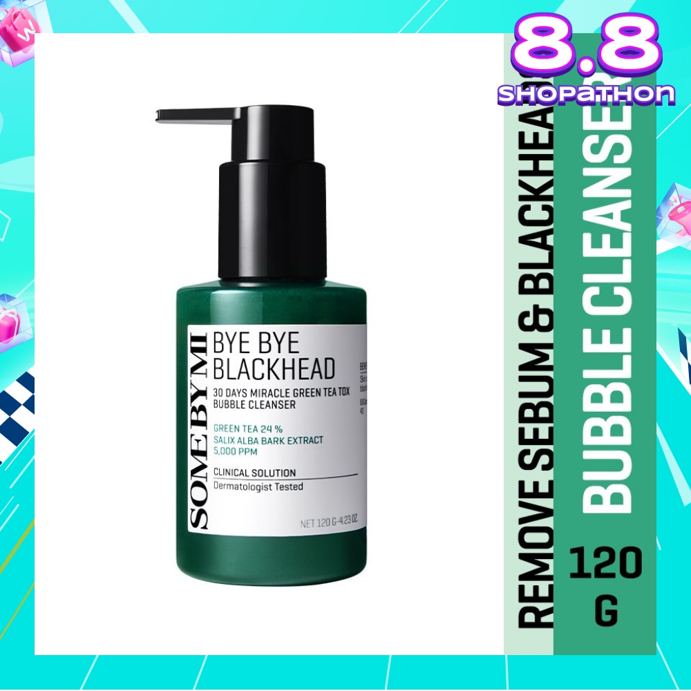 Bye Bye Blackhead 30 Days Miracle Green Tea Tox Bubble Cleanser (To Remove Sebum & Blackheads) 120g
