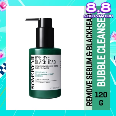 SOME BY MI Bye Bye Blackhead 30 Days Miracle Green Tea Tox Bubble Cleanser (To Remove Sebum & Blackheads) 120g