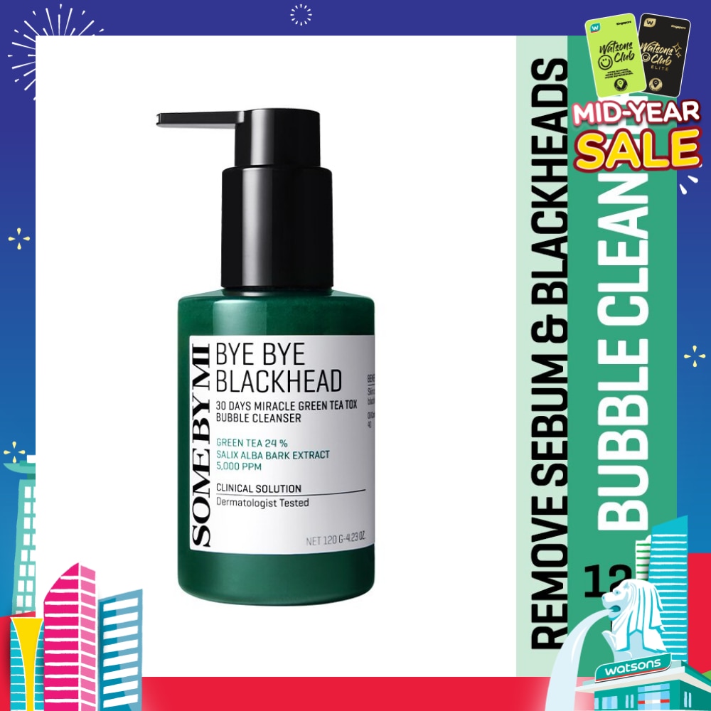 Bye Bye Blackhead 30 Days Miracle Green Tea Tox Bubble Cleanser (To Remove Sebum & Blackheads) 120g