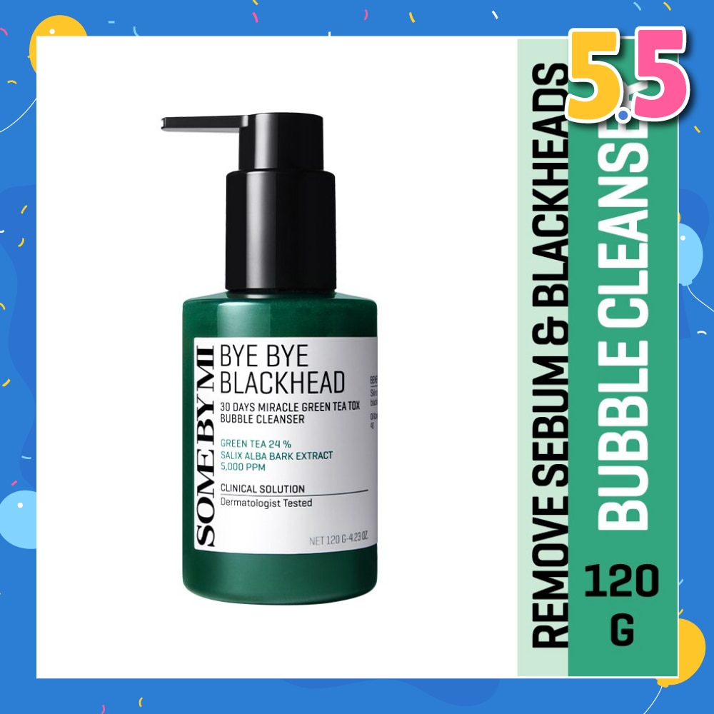 Bye Bye Blackhead 30 Days Miracle Green Tea Tox Bubble Cleanser (To Remove Sebum & Blackheads) 120g