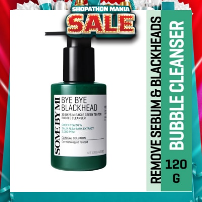 SOME BY MI - Bye Bye Blackhead 30 Days Miracle Green Tea Tox Bubble Cleanser (To Remove Sebum & Blackheads) 120g