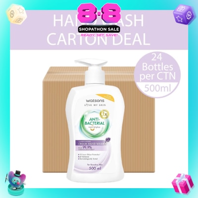 WATSONS - Anti-Bacterial Calming Lavender Cream Hand Wash (For Sensitive Skin) 500ml x 24s (Per Carton)