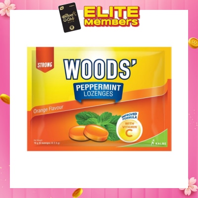 WOODS Peppermint Lozenges With Vitamin C Orange Flavour 6s