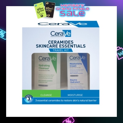 CERAVE Ceramides Skincare Essentials Travel Kit (Moisturising Cream 15ml & Hydrating Cleanser 88ml) 1s