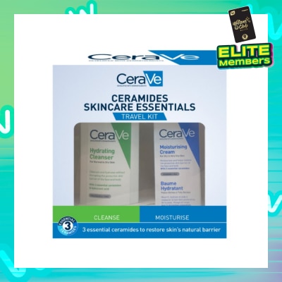 CERAVE Ceramides Skincare Essentials Travel Kit (Moisturising Cream 15ml & Hydrating Cleanser 88ml) 1s