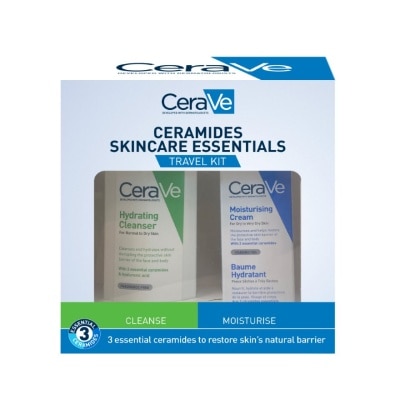 CERAVE Ceramides Skincare Essentials Travel Kit (Moisturising Cream 15ml & Hydrating Cleanser 88ml) 1s