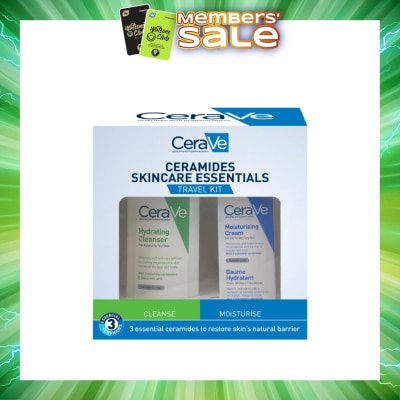 CERAVE - Ceramides Skincare Essentials Travel Kit (Moisturising Cream 15ml & Hydrating Cleanser 88ml) 1s