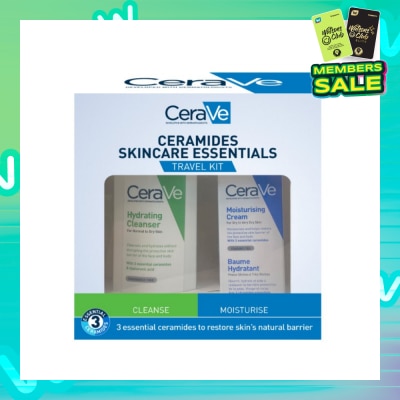 CERAVE Ceramides Skincare Essentials Travel Kit (Moisturising Cream 15ml & Hydrating Cleanser 88ml) 1s