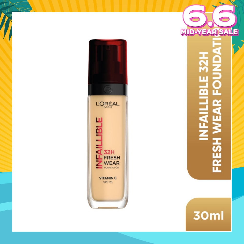 L'OREAL PARIS MAKEUP Infaillible 32H Fresh Wear Foundation Vitamin C SPF25 120 Golden Vanilla 30ml