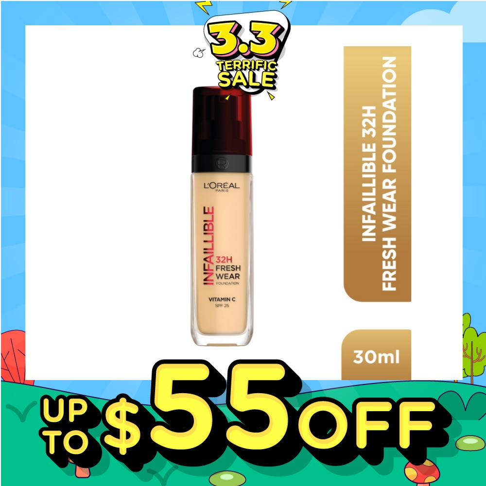 L'OREAL PARIS MAKEUP Infaillible 32H Fresh Wear Foundation Vitamin C SPF25 120 Golden Vanilla 30ml