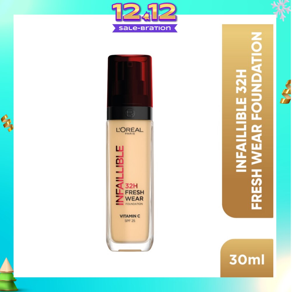 L'OREAL PARIS MAKEUP Infaillible 32H Fresh Wear Foundation Vitamin C SPF25 120 Golden Vanilla 30ml