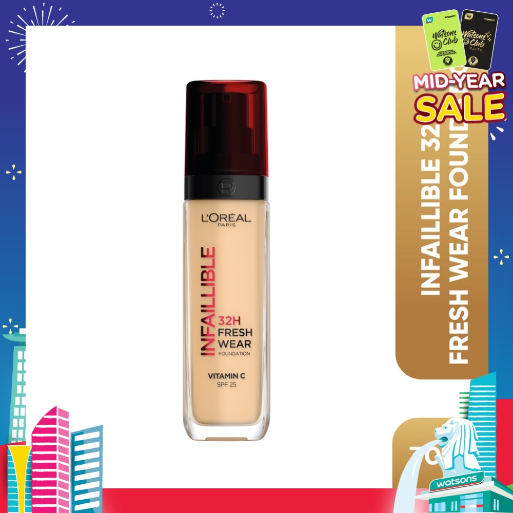 L'OREAL PARIS MAKEUP Infaillible 32H Fresh Wear Foundation Vitamin C SPF25 125 Natural Beige 30ml