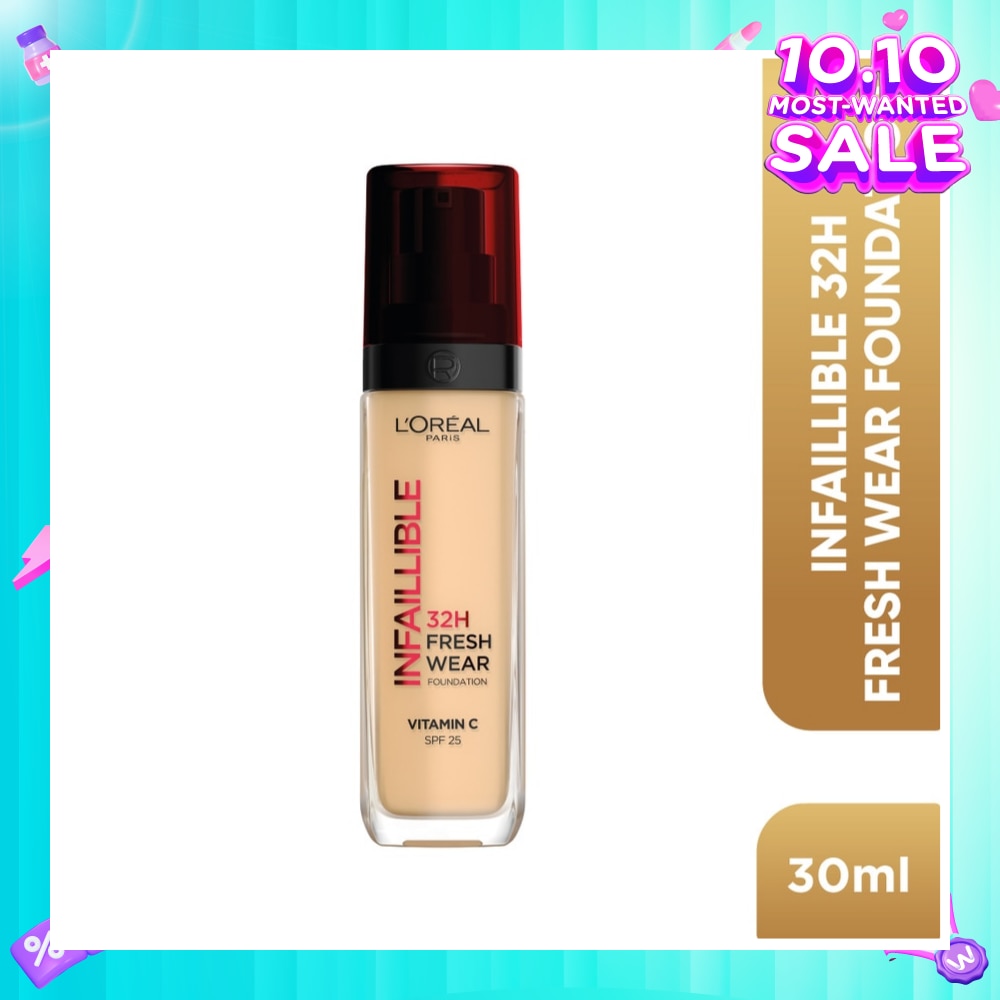 L'OREAL PARIS MAKEUP Infaillible 32H Fresh Wear Foundation Vitamin C SPF25 125 Natural Beige 30ml