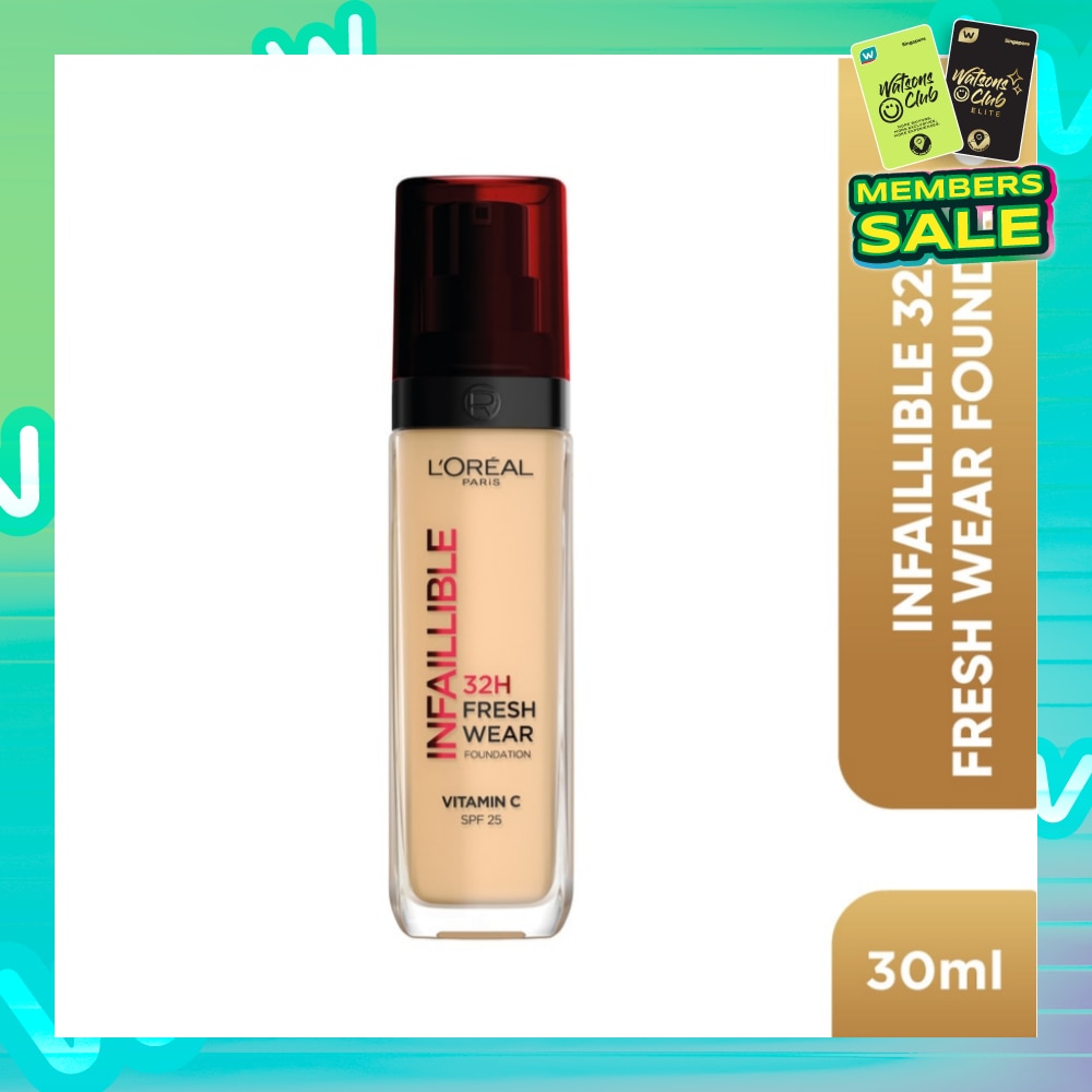 L'OREAL PARIS MAKEUP Infaillible 32H Fresh Wear Foundation Vitamin C SPF25 125 Natural Beige 30ml